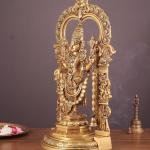 Large Brass Tirupati Balaji with Hanuman & Garuda | 22" Divine Masterpiece | 15kg Thiruvachi Prabhavali Frame | Sacred Temple Art | Jaipurio